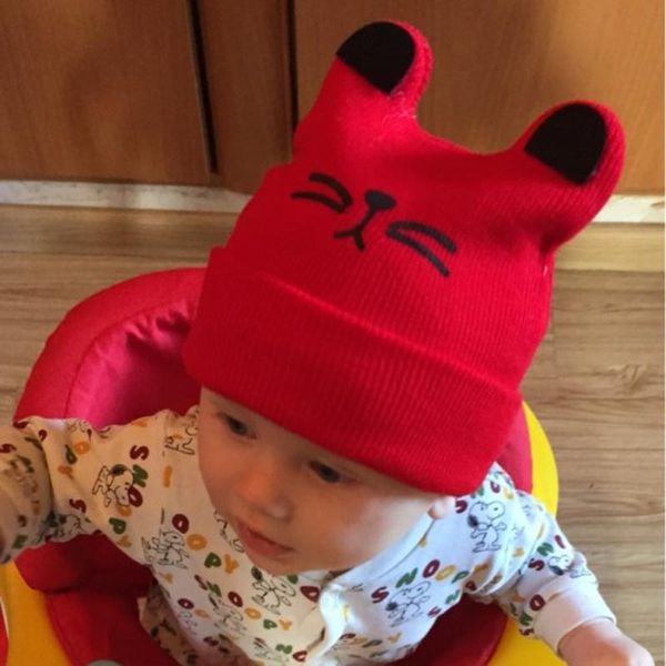 

comfortable baby hats born hedging cap cute two horns hat lovely flanging crochet winter accessories for kids caps &, Yellow