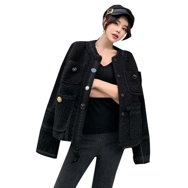 

women's jackets jacket women style the korean version autumn and winter woolen cloth coat tassel fashion casual, Black;brown