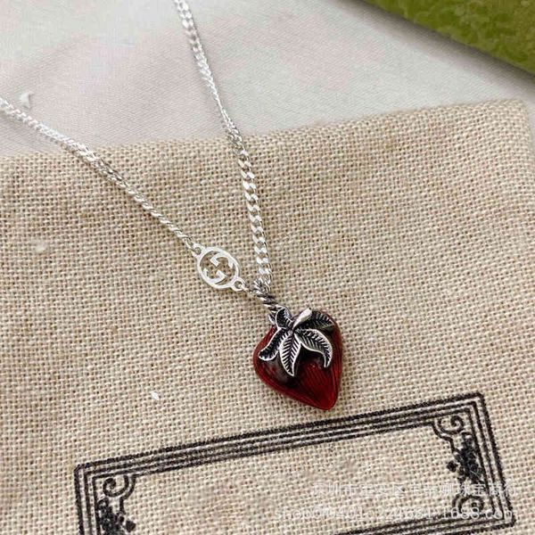

interlocking double strawberry necklace 925 silver women's sweater chain star webcast black friday deals, Golden;silver