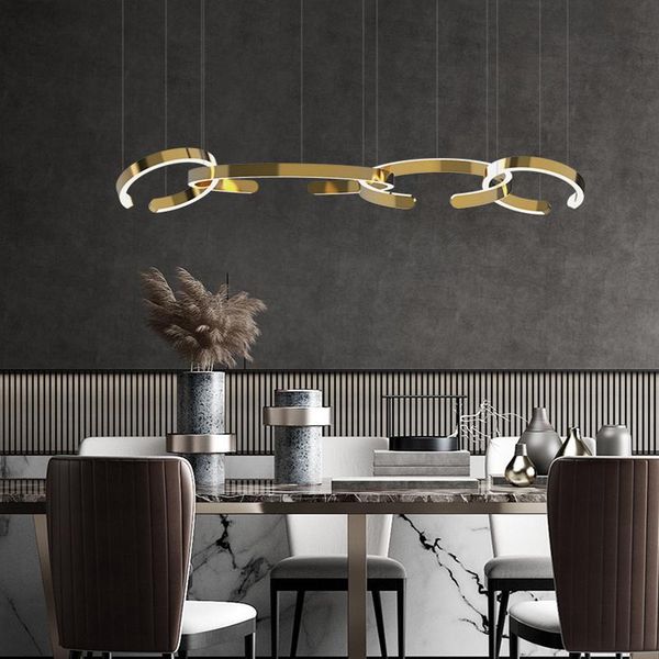 

pendant lamps modern diy gold ring led lights living room decor lamp dimmable hanging drop light suspension luminaire