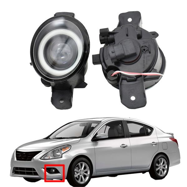 

headlight pair led lens lamp styling angel eye fog light for nissan sunny 2003-2015