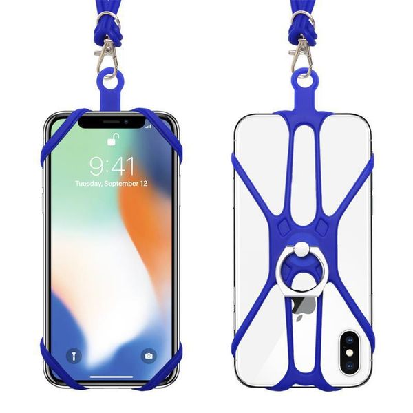 

cell phone mounts & holders universal mobile silicone lanyard case cover holder neck strap belt stands multifunctional