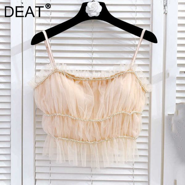 

deat spring arrivals solid color mesh bra slim suspender camis mz649 210709, White