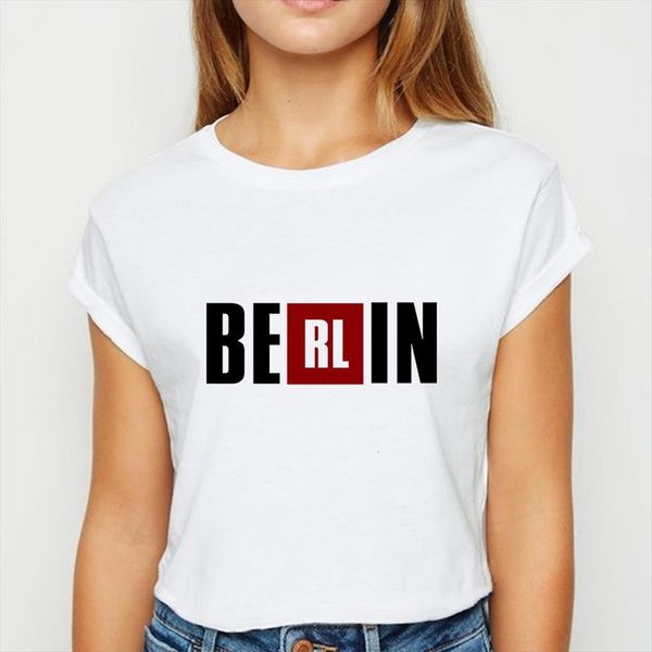 

young la casa de womens t shirt papel be rl in show thin comfortable spring summer harajuku plus size o, White