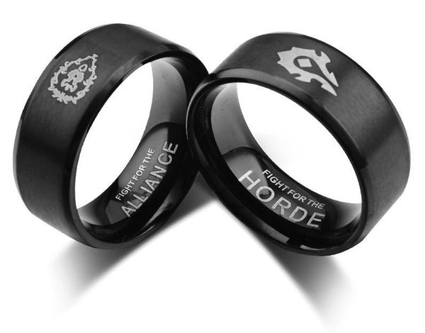 

cluster rings titanium steel ring world of game men's, Golden;silver
