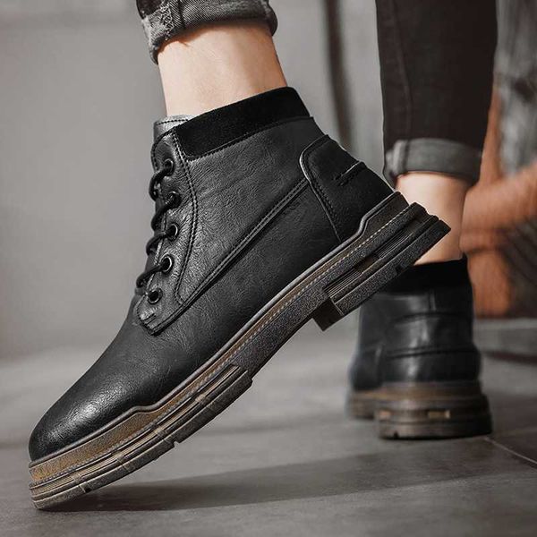 

men's sho martin boots men's high british autumn and winter work cloth fashion casual leather 2021