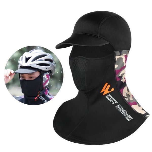 

cycling caps & masks winter skiing scarves beanies hats men skull bandana neck warmer balaclava face mask women windproof running hiking sca, Black