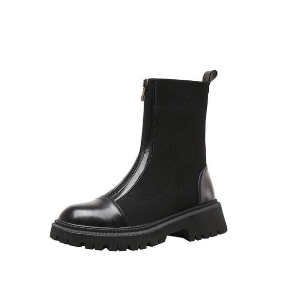 

boots big size simple round toe women shoes ankle for ladies woman winter, Black