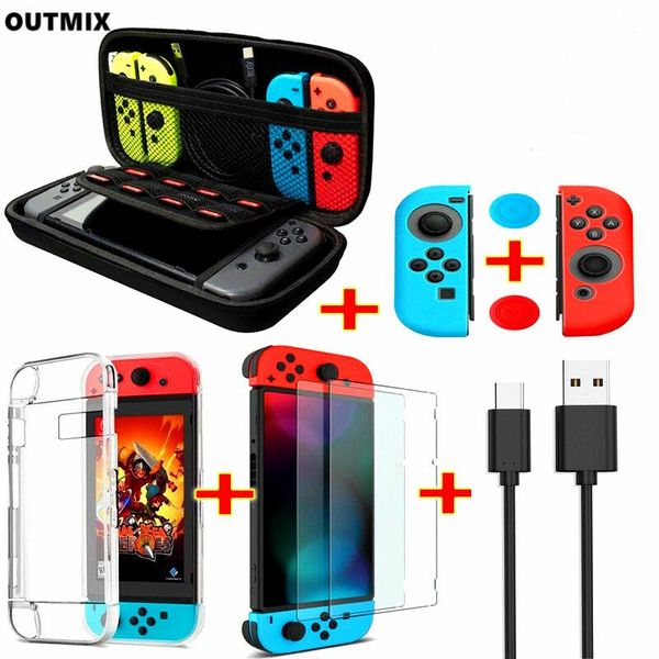 

in 1 detachable crystal pc transparent case for switch ns nx cases hard clear back cover shell coque ultra thin bag portable game players