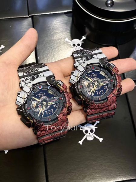 

fashion cool one piece led dual display world time all functions watch quartz male electronic reloj hombre wristwatch, Slivery;brown