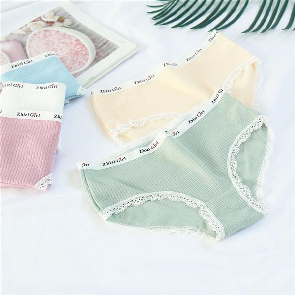 

women's panties 1pc simple solid color underwear women lace thread briefs candy cute girl pants, Black;pink