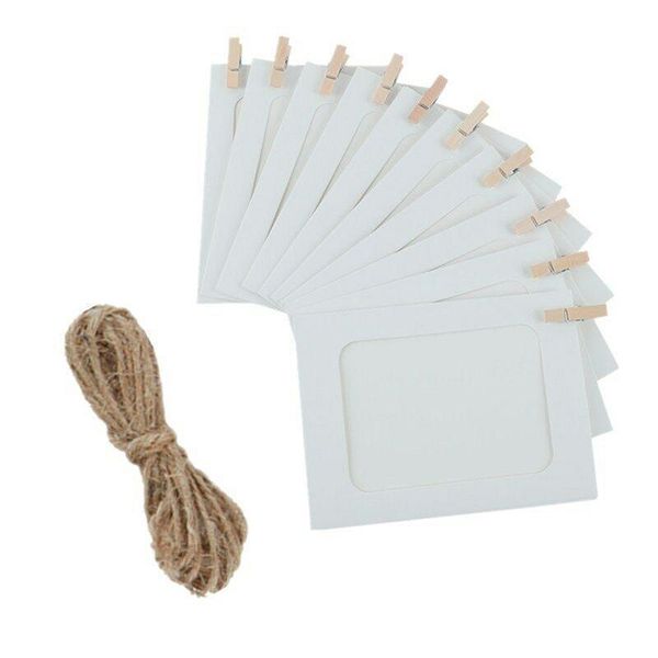 

frames 10pcs paper po frame wall hanging picture rope clip diy home decor c1