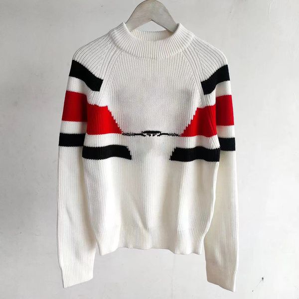 

classic women's fashion warm clothes casual crew neck sweater, White;black