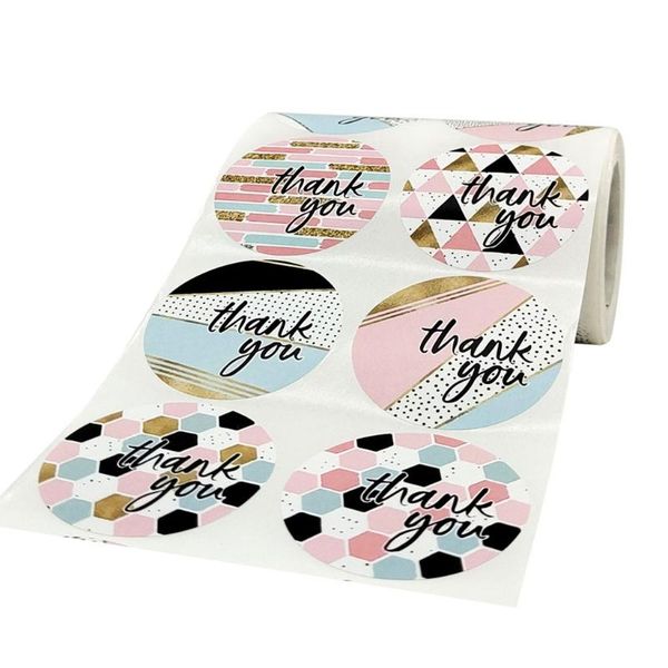 

500pcs 2inch thank you stickers handmade round seal labels for candy gift box wrap
