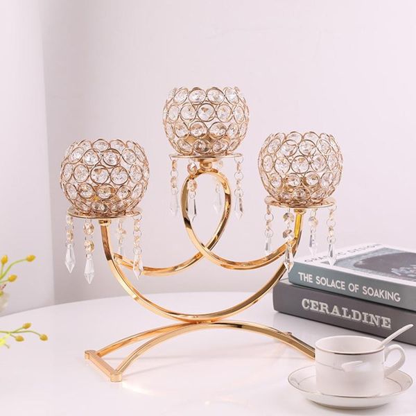 

candle holders 3 arms crystal candlestick holders,table candelabras,buffet cabinet home docor