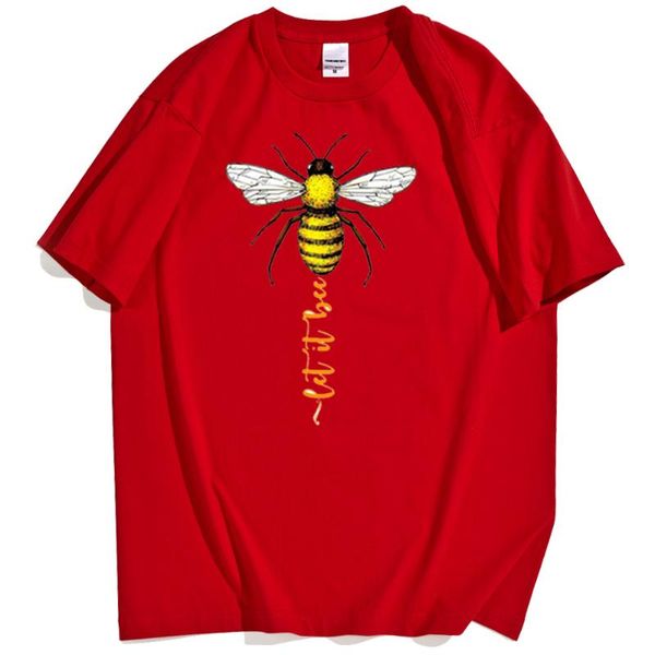 

men's t-shirts let it bee funny print man t shirts cool crew neck tshirts graphic design shirt 100% cotton male short sleeve, White;black