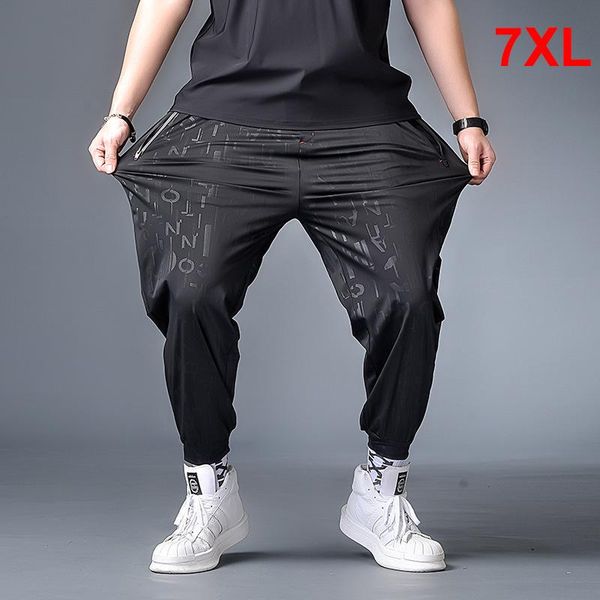 

men's pants big size men jogger streetwear casual harem pant oversize sweatpants letter print trousers plus 6xl 7xl, Black