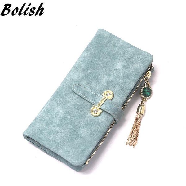 

wallets bolish fashion nubuck leather women wallet women's long design purse two fold more color clutch, Red;black