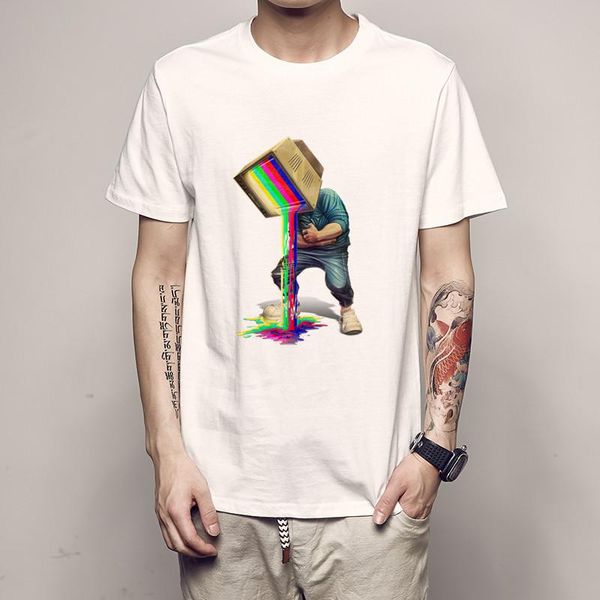 

men's t-shirts tv man t shirts tokyo shouting streetwear race men cool design shirt short sleeve japan anime motorcycle party vintage t, White;black