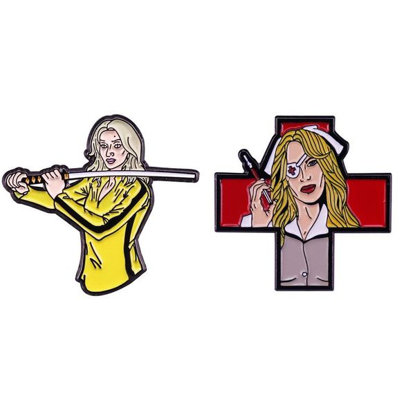 

pins, brooches movie kill bill brooch and enamel pin horror fans art collection laple gifts, Gray