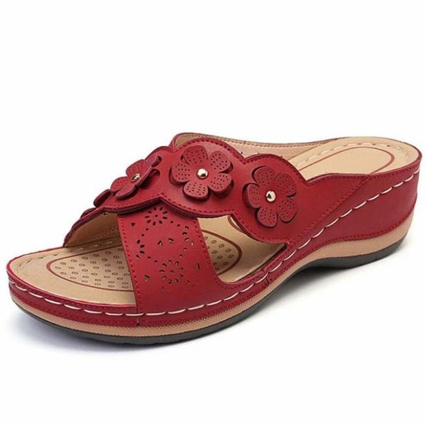 

sandals 2021 women's fashion soft durable women shoes slip on ladies outdoor comfty female flowers sandalias mujer, Black