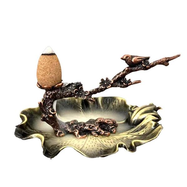 

plum branch bird backflow incense burner cones holder no fragrance lamps