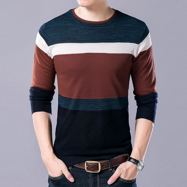 

men's sweaters brand knit pullover crew neck fashion sweater mens autum winter korean trendy striped casual jumper men clothing, White;black