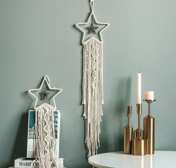 

party decoration star dream catcher macrame wall hanging tapestry home decor handmade dreamcatcher ornament background