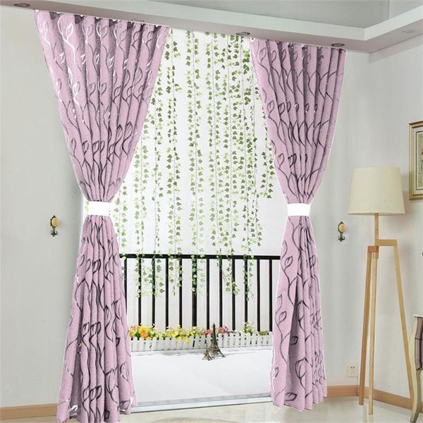 

curtain & drapes 25# 1 pcs vines leaves tulle door window drape panel sheer scarf valances curtains for the living room kitchen bedroom