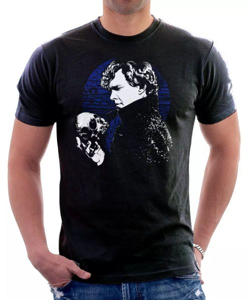 

Sherlock Holmes Detective Watson printed t-shirt 9786, White;black