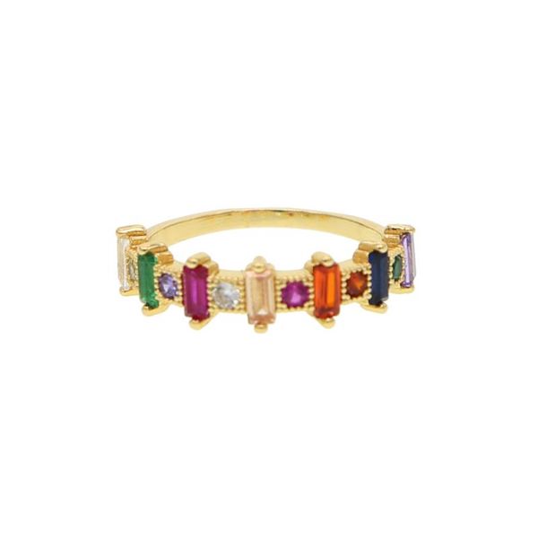

wedding rings us size 6 7 8 baguette cubic zirconia engagement fashion ring for women trendy finger jewelry, Slivery;golden