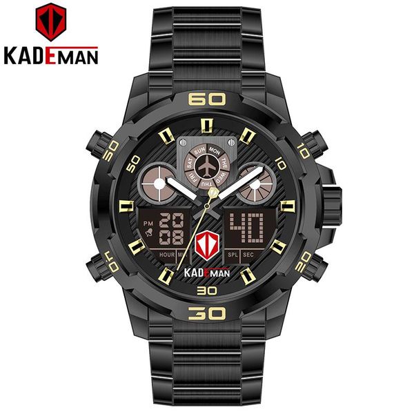 

wristwatches kademan military men sport quartz watch led digital countdown waterproof relogio masculino chronos electronic watches, Slivery;brown