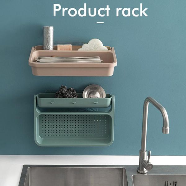 

kitchen storage & organization non-perforated sink wall-mounted vegetable washing basket multi-function shelf household folding drain