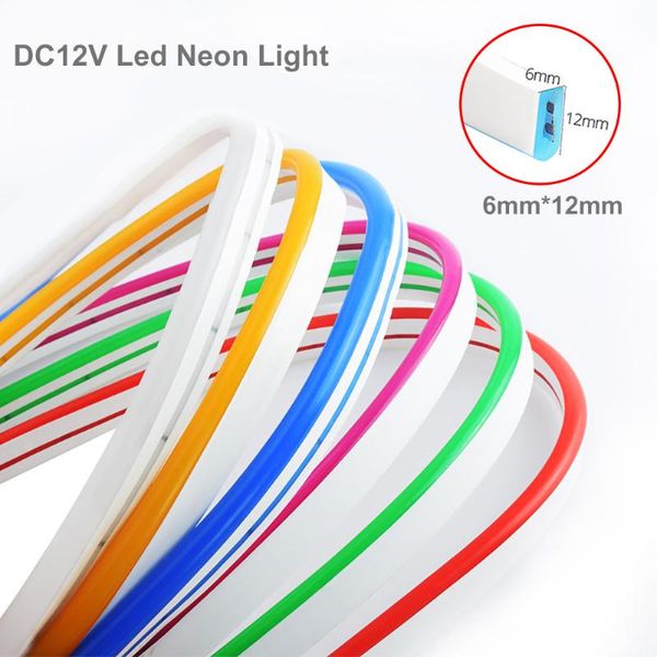 

strips dc 12v led strip lexible neon rubber waterproof bar light ip67 flex string with eu power supply