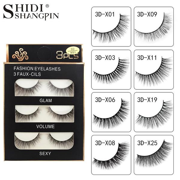 

pairs false eyelashes set beauty tools natural long fluffy 3d mink lashes extension eyelash