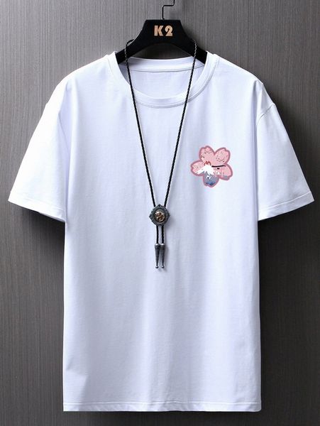 

romwe guys floral graphic tee f2bo#, White;black