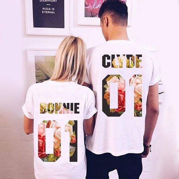

women's t-shirt summer fashion couple men women lover t shirts clothes tee graphic for, White