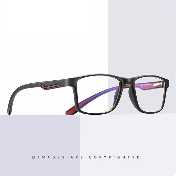 

fashion sunglasses frames tr90 square prevent blue light luxury glasses men women 2021 trending ultralight optical computer oculos, Black