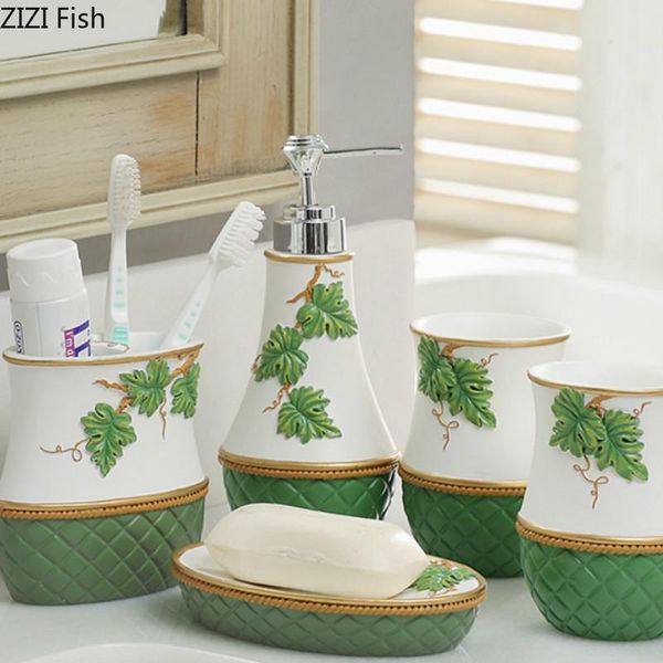 

bath accessory set northern europe bathroom accessories resin soap dispensers toothbrush holder gargle cups 5 pieces wedding gifts