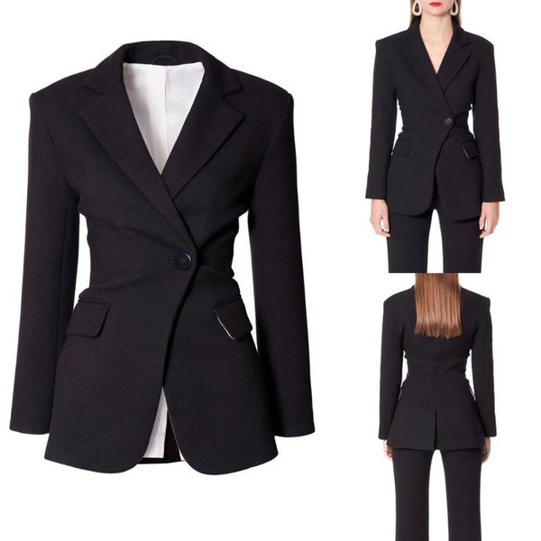 

latest women suits fashion elegant slim fit one button blazer office lady casual wedding party 2 pieces jacket women's two piece pants, White