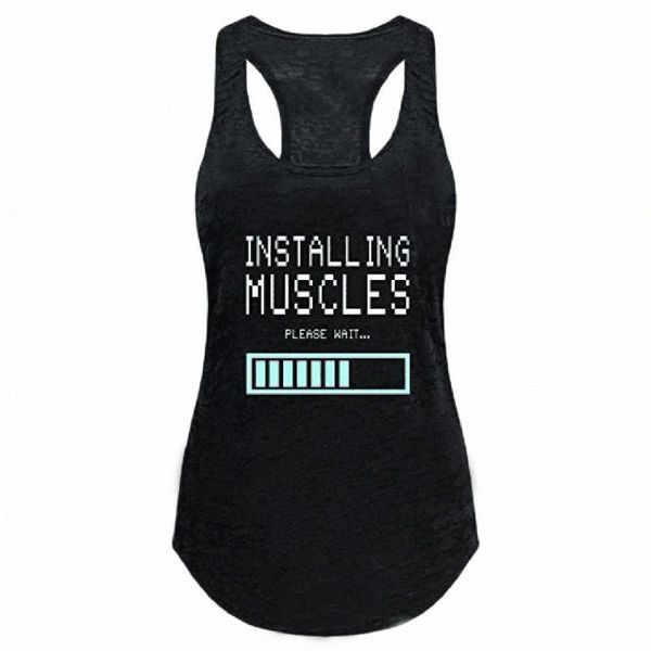 

2019 women tank letter print sleeveless o-neck vest summer sport tank casual ladies blouse tee g82z#, White