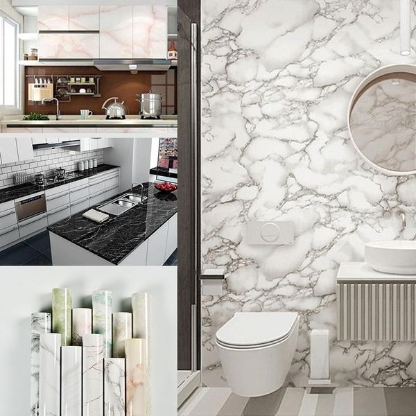 

wallpapers marble waterproof self adhesive wallpaper kitchen furniture bathroom decor