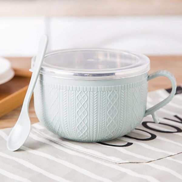 

bowls anti-allergy noodles rice soup double insulated cartoon stainless steel bowl tableware household utensils lunch box with lid