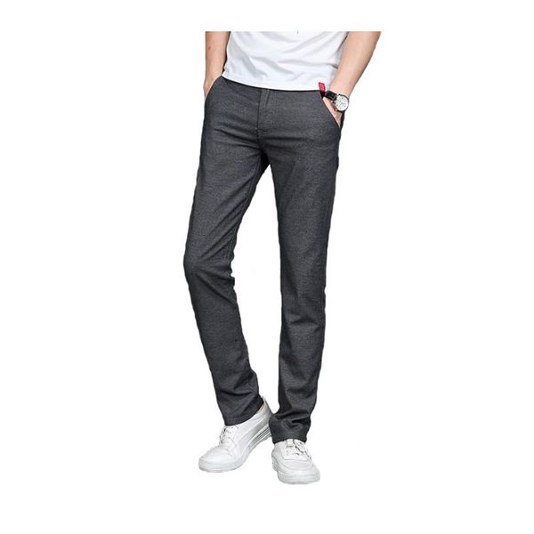 

men's pants man causal pant slim cotton linen gary black solid colors
