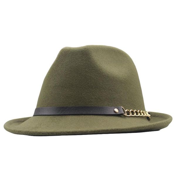 

wide brim hats wool felt fedora with belts women men large classical classic jazz caps solid color formal dress cap, Blue;gray