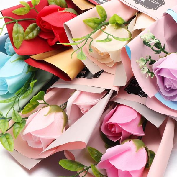 

decorative flowers & wreaths scented fragrance holding flower rose soap floral wedding valentine's day gift nordic home decoration