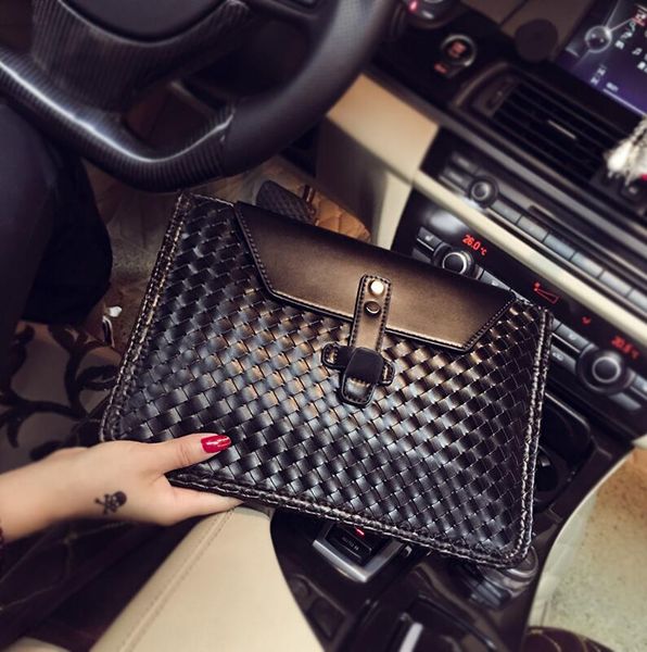 

wholesale factory leathers men bags personalized ultra-thin business document envelope bag hand knitting fashion backpacks street trend leat