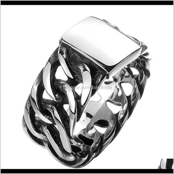

band rings drop delivery 2021 100percent stainless steel men/women retro jewelry punk style 2 buddha ring sale factory offer jnvhd, Silver