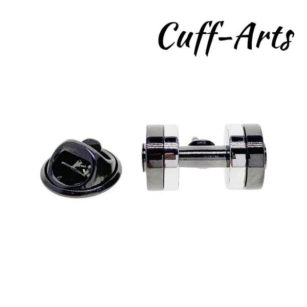 

pins, brooches lapel pin badges for men black dumbell 2021 classic novelty by cuffarts p10357, Gray