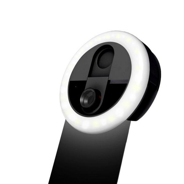 

phone selfie clip light led fill po lamp with wide angle macro lens flashes
